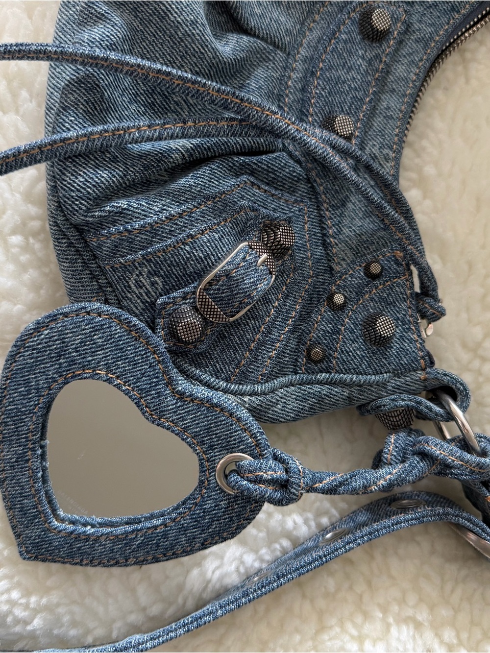 Small Balenciaga denim cagole bag - Picture 5 of 11